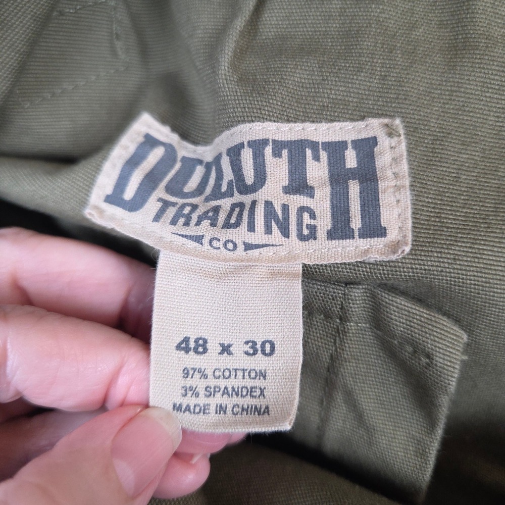 Duluth Trading Co Flex Fire Hose Cargo Pants Mens 48x30 Olive Green Work Utility - Picture 5 of 9